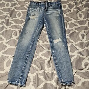 Buckle Light Blue Distressed Ankle Jeans